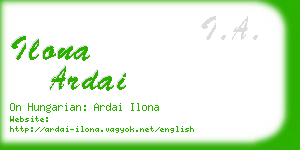 ilona ardai business card